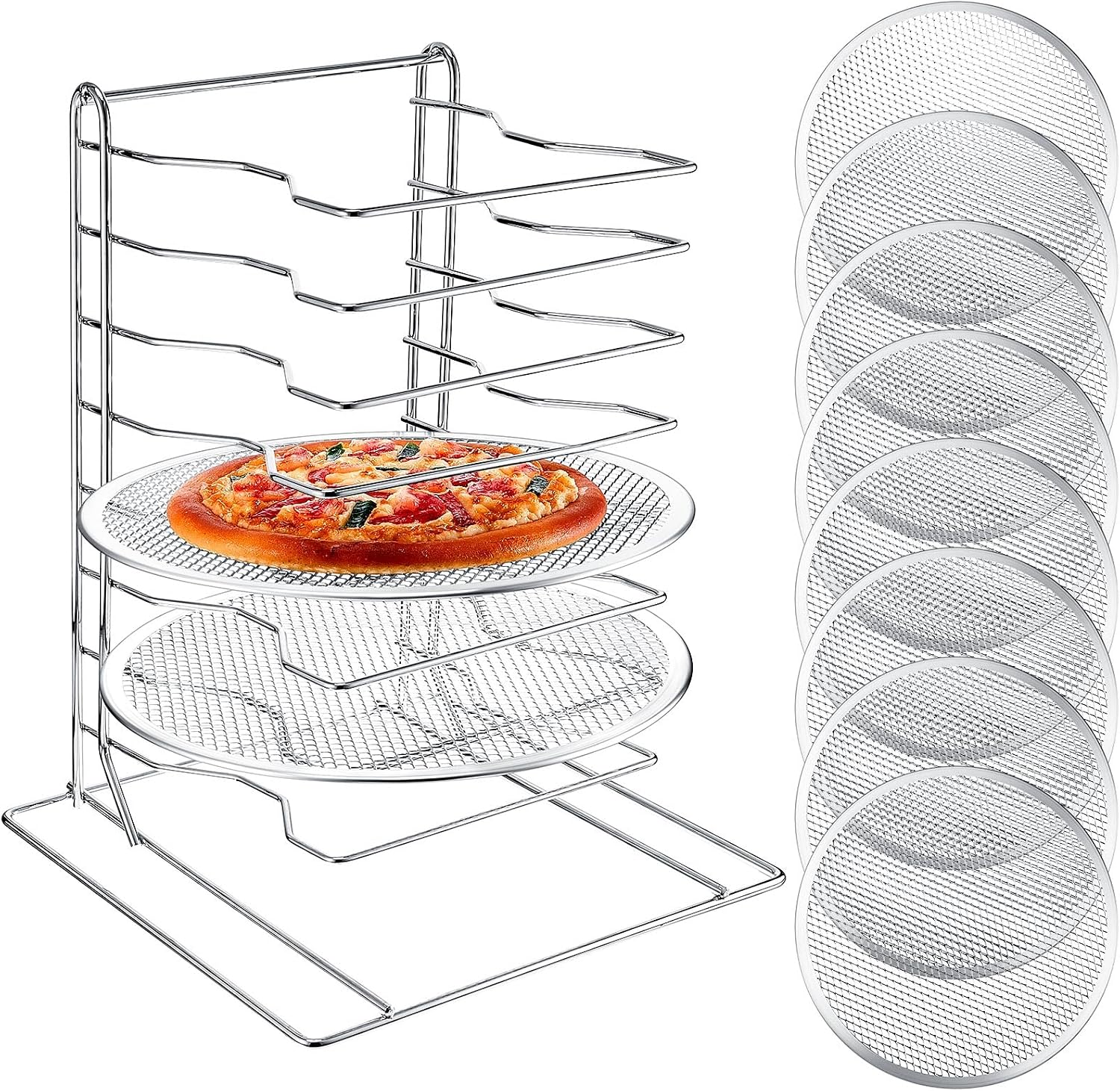 Kitchen Baking Pan - رف بيتزا بـ 8 طبقات مع