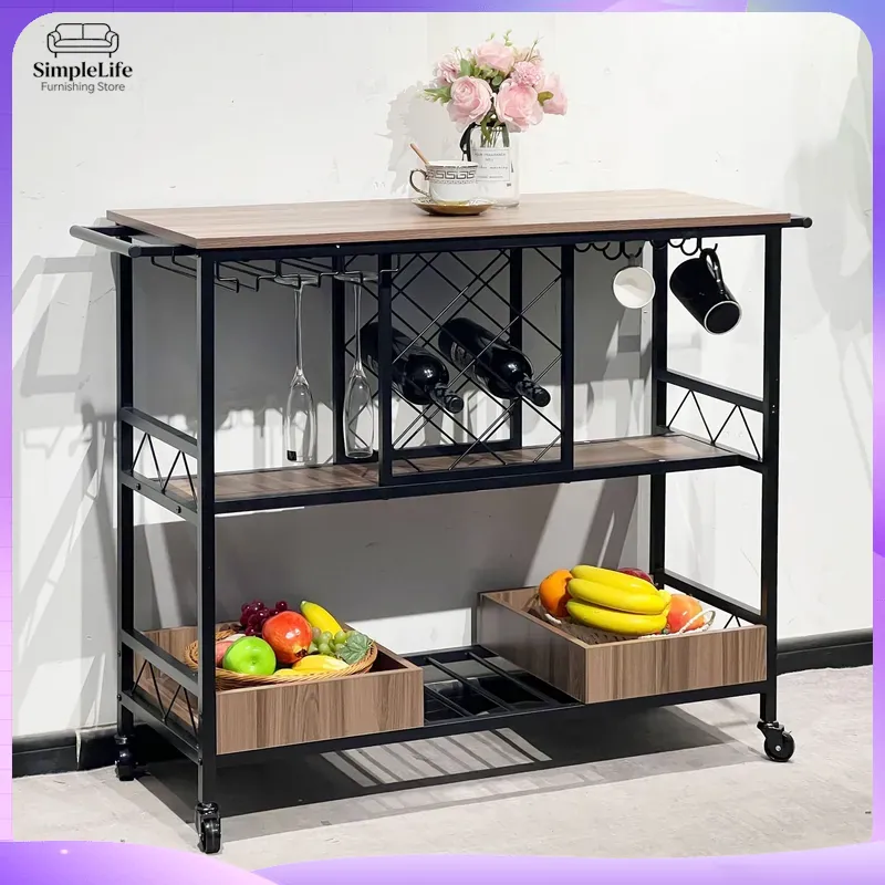 Kitchen Baking Trolley - عربة مطبخ متعددة الوظائف مع أرفف