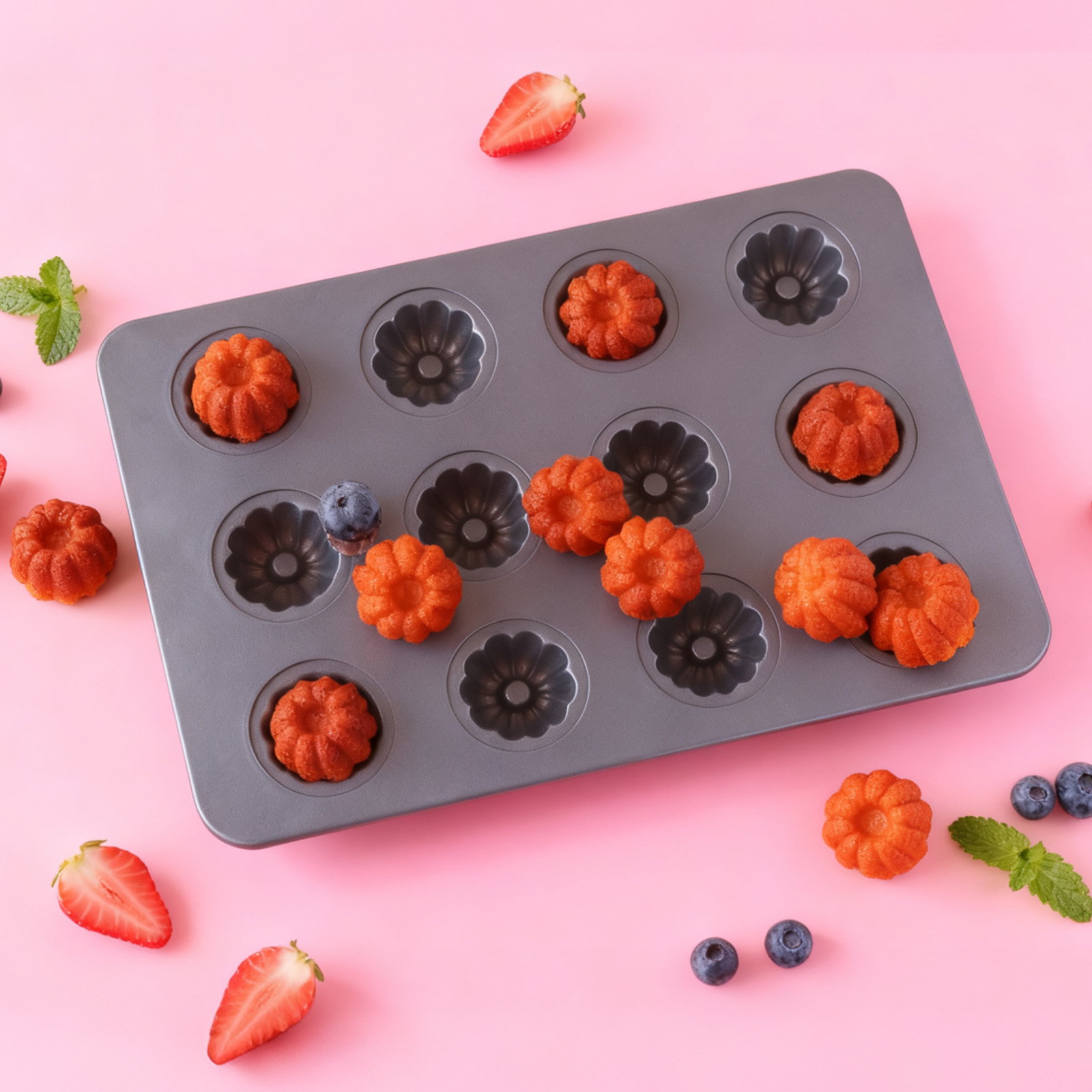 12-تجويف صغير Kouglof مقلاة خب - مراجعة Bread Baking Kitchen Utensils وسعره