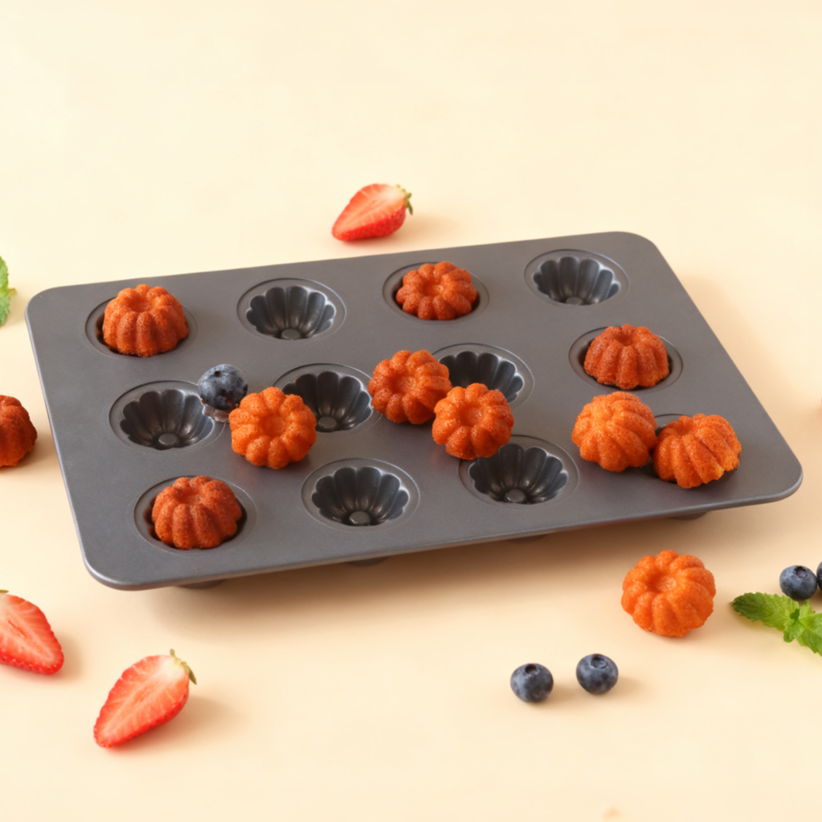 12-تجويف صغير Kouglof مقلاة خب - مراجعة Bread Baking Kitchen Utensils وسعره